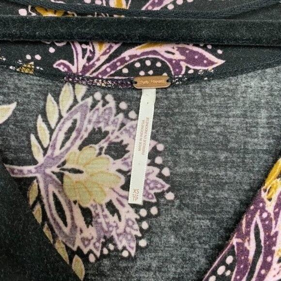 Free People Black Maui Wowie Printed Top XS - Picture 3 of 6